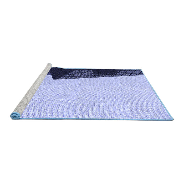 Sideview of Machine Washable Transitional Deep Periwinkle Purple Rug, wshpat1840blu