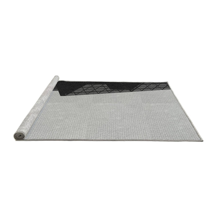 Sideview of Machine Washable Transitional Carbon Gray Rug, wshpat1840gry