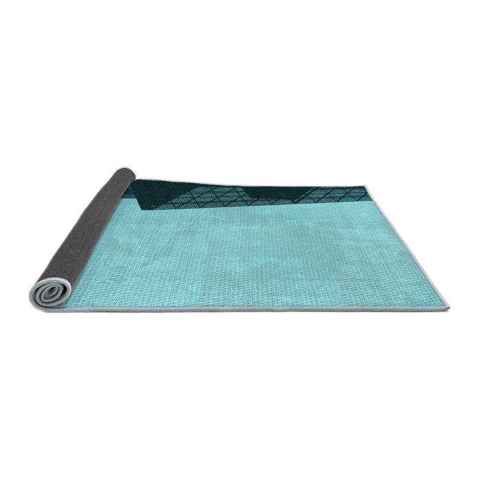 Thickness of Patterned Dark Cyan Green Rug, pat1840lblu