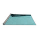 Sideview of Machine Washable Transitional Dark Cyan Green Rug, wshpat1840lblu