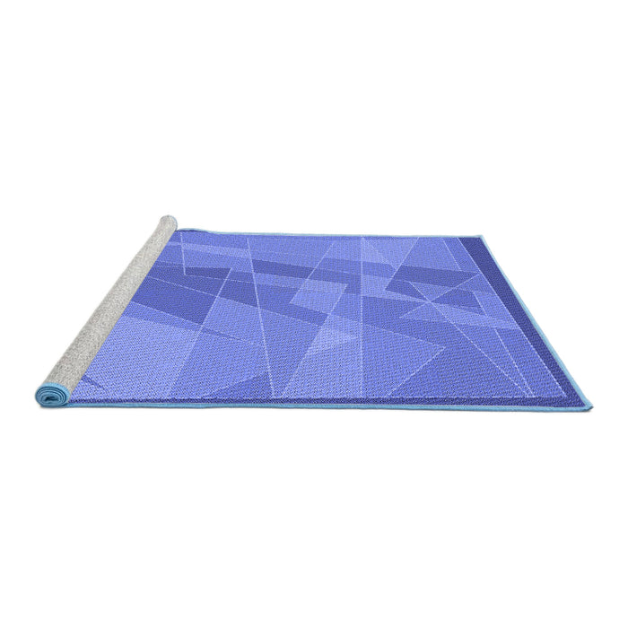 Sideview of Machine Washable Transitional Sky Blue Rug, wshpat1841blu