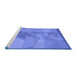 Sideview of Machine Washable Transitional Sky Blue Rug, wshpat1841blu