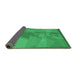 Thickness of Patterned Neon Green Rug, pat1841grn