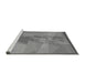 Sideview of Machine Washable Transitional Ash Gray Rug, wshpat1841gry