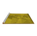 Sideview of Machine Washable Transitional Dark Yellow Green Rug, wshpat1841yw