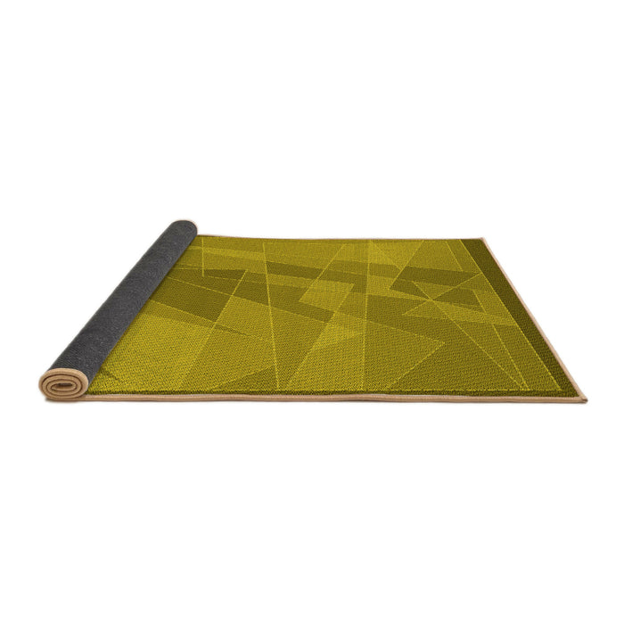 Thickness of Patterned Dark Yellow Green Rug, pat1841yw