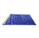 Sideview of Machine Washable Transitional Blue Rug, wshpat1842blu