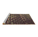 Sideview of Machine Washable Transitional Burgundy Brown Rug, wshpat1842brn