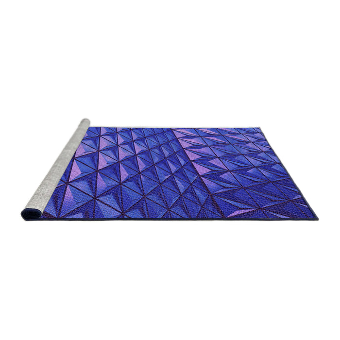 Sideview of Machine Washable Transitional Cobalt Blue Rug, wshpat1842pur