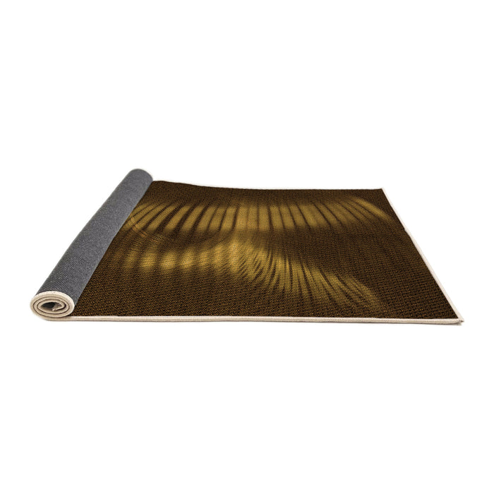 Thickness of Patterned Black Brown Rug, pat1843org