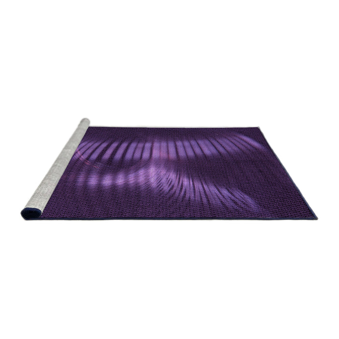 Sideview of Machine Washable Transitional Purple Violet Purple Rug, wshpat1843pur