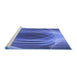 Sideview of Machine Washable Transitional Sky Blue Rug, wshpat1844blu