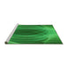 Sideview of Machine Washable Transitional Green Rug, wshpat1844grn