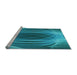 Sideview of Machine Washable Transitional Dark Cyan Green Rug, wshpat1844lblu