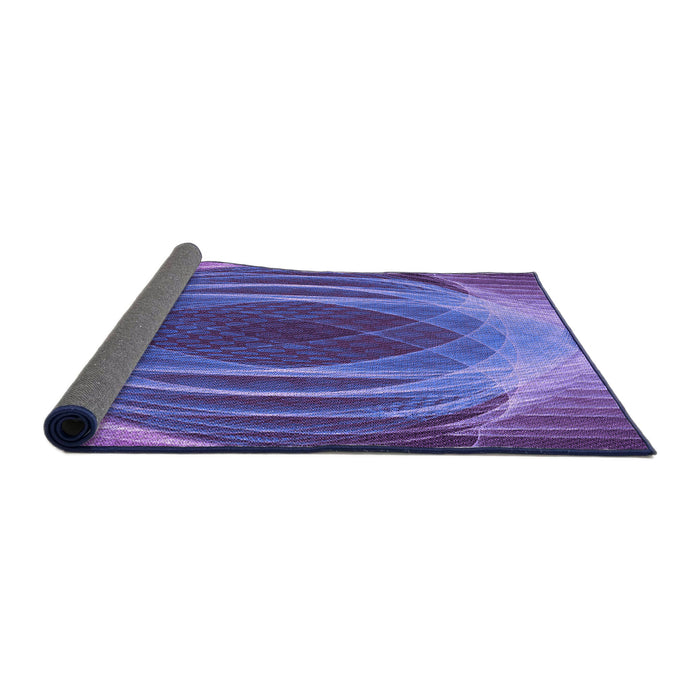 Thickness of Patterned Amethyst Purple Rug, pat1844pur