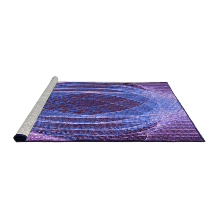Sideview of Machine Washable Transitional Amethyst Purple Rug, wshpat1844pur