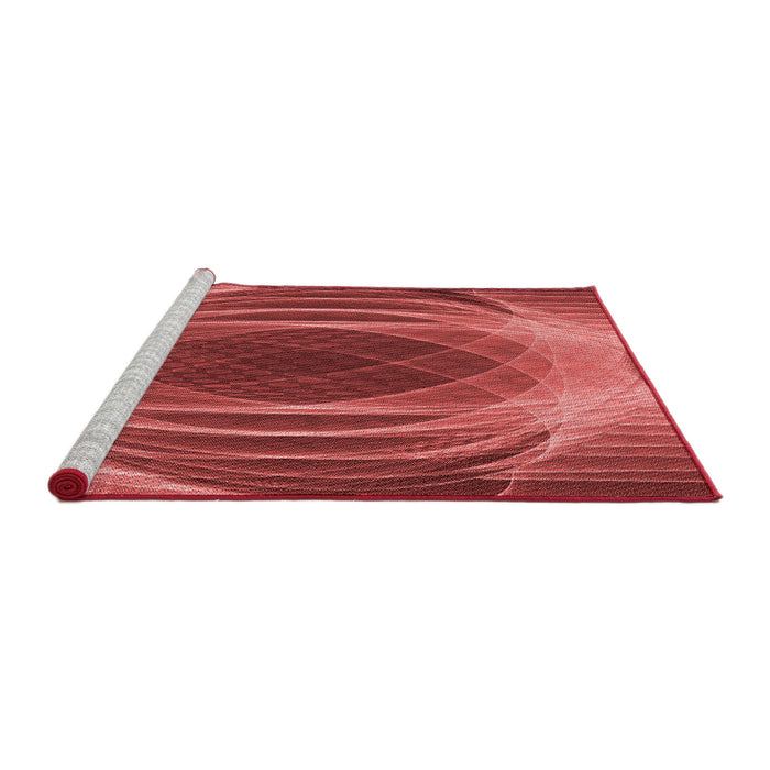 Sideview of Machine Washable Transitional Red Rug, wshpat1844rd