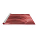 Sideview of Machine Washable Transitional Red Rug, wshpat1844rd