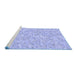 Sideview of Machine Washable Transitional Blue Rug, wshpat1845blu