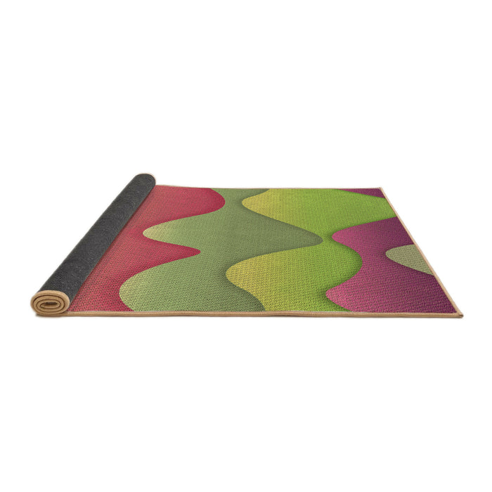 Thickness of Patterned Green Rug, pat1846brn