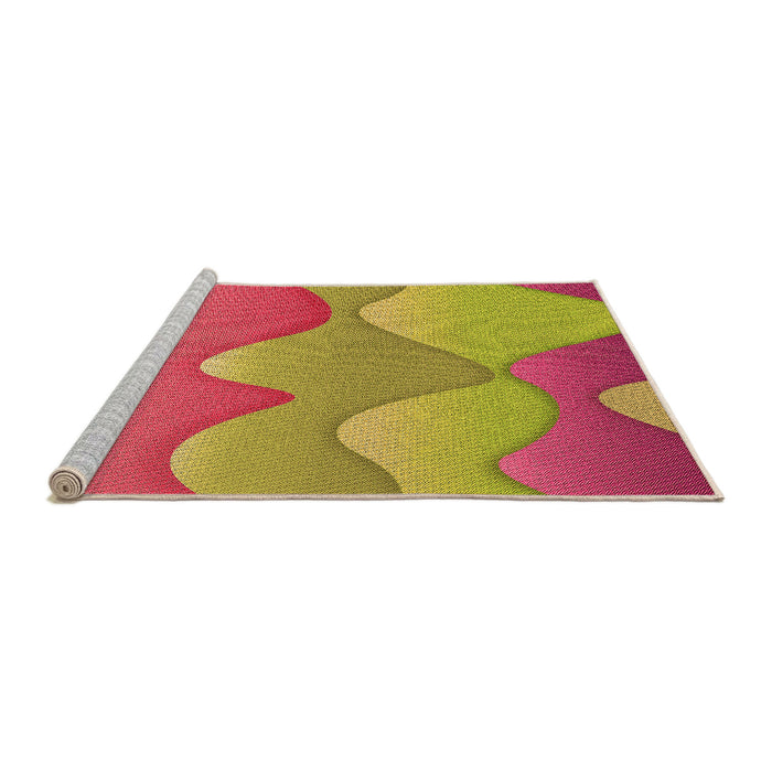 Sideview of Machine Washable Transitional Crimson Red Rug, wshpat1846org