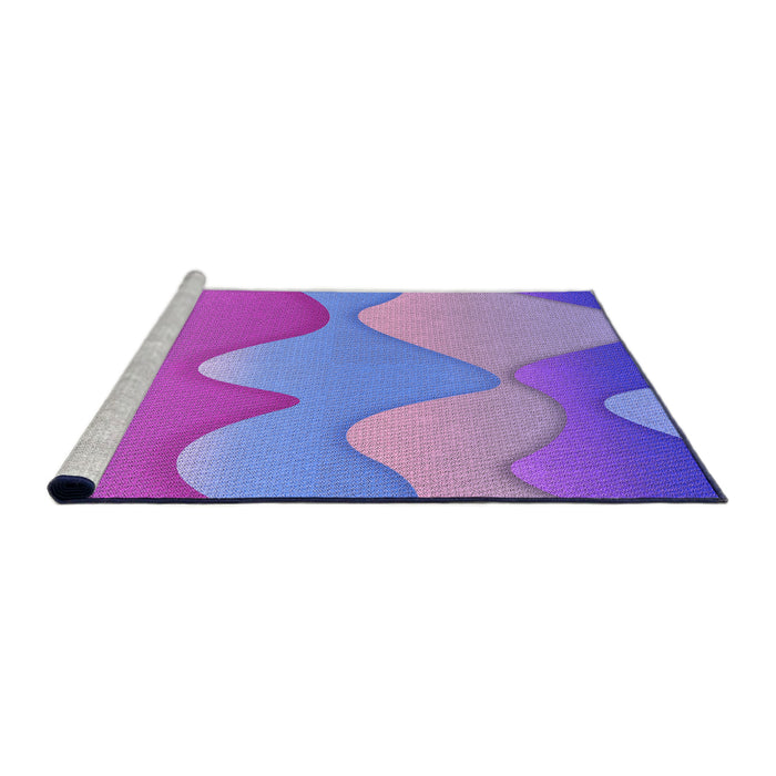 Sideview of Machine Washable Transitional Purple Mimosa Purple Rug, wshpat1846pur