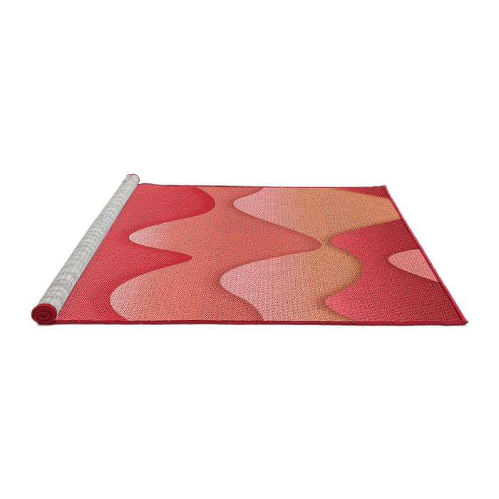 Sideview of Machine Washable Transitional Red Rug, wshpat1846rd