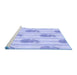 Sideview of Machine Washable Transitional Sky Blue Rug, wshpat1849blu