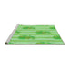 Sideview of Machine Washable Transitional Green Rug, wshpat1849grn