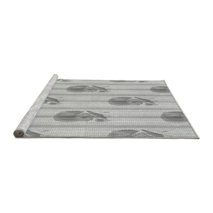 Sideview of Machine Washable Transitional Gunmetal Gray Rug, wshpat1849gry
