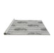 Sideview of Machine Washable Transitional Gunmetal Gray Rug, wshpat1849gry