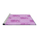 Sideview of Machine Washable Transitional Blossom Pink Rug, wshpat1849pur