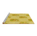 Sideview of Machine Washable Transitional Bold Yellow Rug, wshpat1849yw