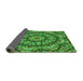 Thickness of Patterned Neon Green Rug, pat185grn
