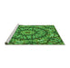 Sideview of Machine Washable Transitional Neon Green Rug, wshpat185grn