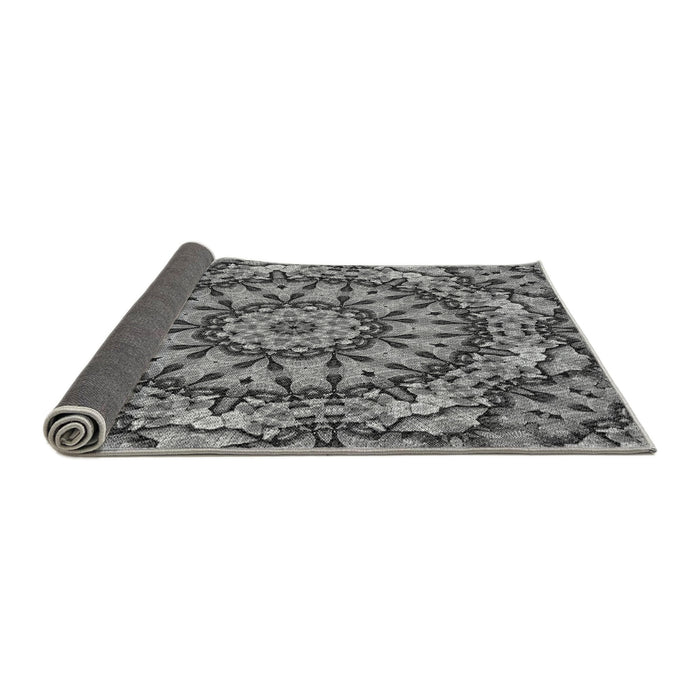 Thickness of Patterned Black Rug, pat185gry