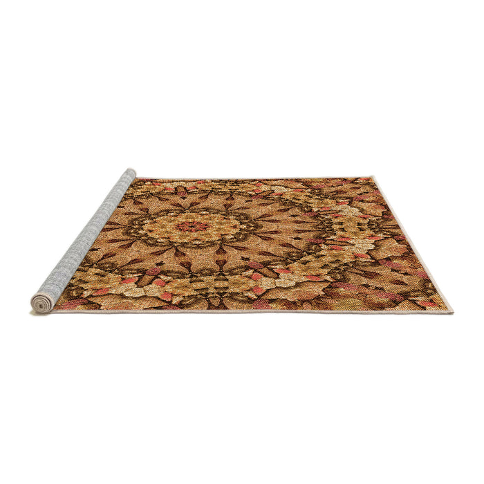 Sideview of Machine Washable Transitional Orange Rug, wshpat185org