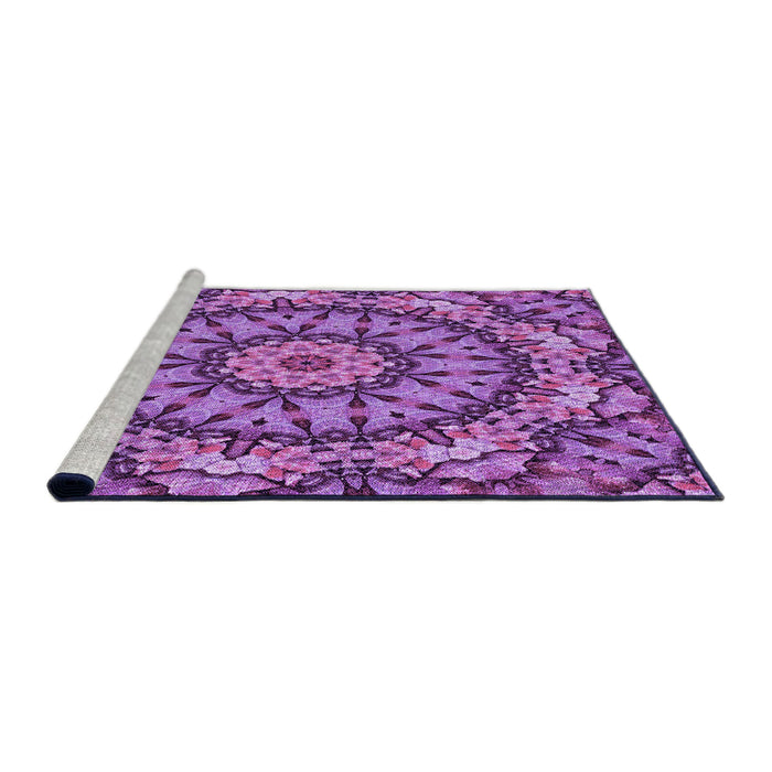 Sideview of Machine Washable Transitional Dark Magenta Purple Rug, wshpat185pur