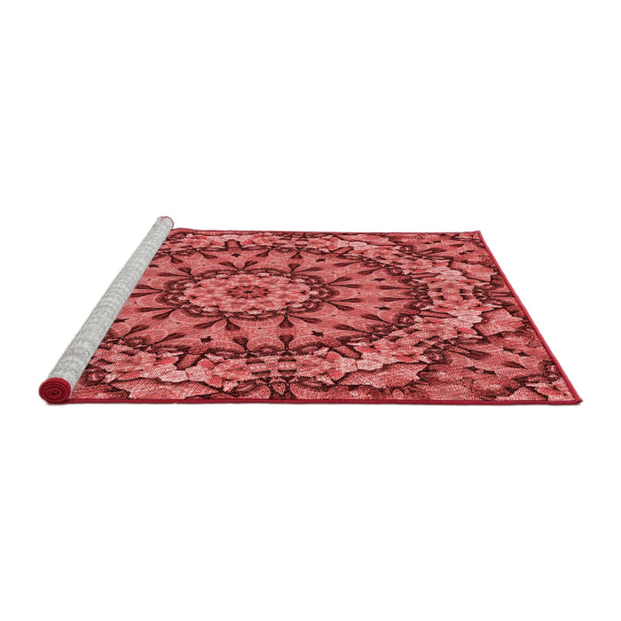 Sideview of Machine Washable Transitional Red Rug, wshpat185rd