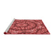 Sideview of Machine Washable Transitional Red Rug, wshpat185rd