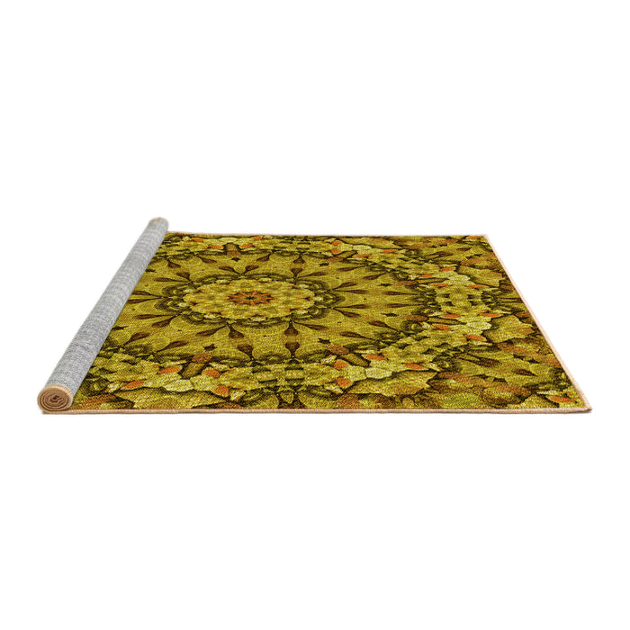 Sideview of Machine Washable Transitional Dark Bronze Brown Rug, wshpat185yw