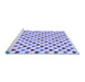 Sideview of Machine Washable Transitional Blue Rug, wshpat1850blu