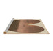 Sideview of Machine Washable Transitional Saddle Brown Rug, wshpat1851brn