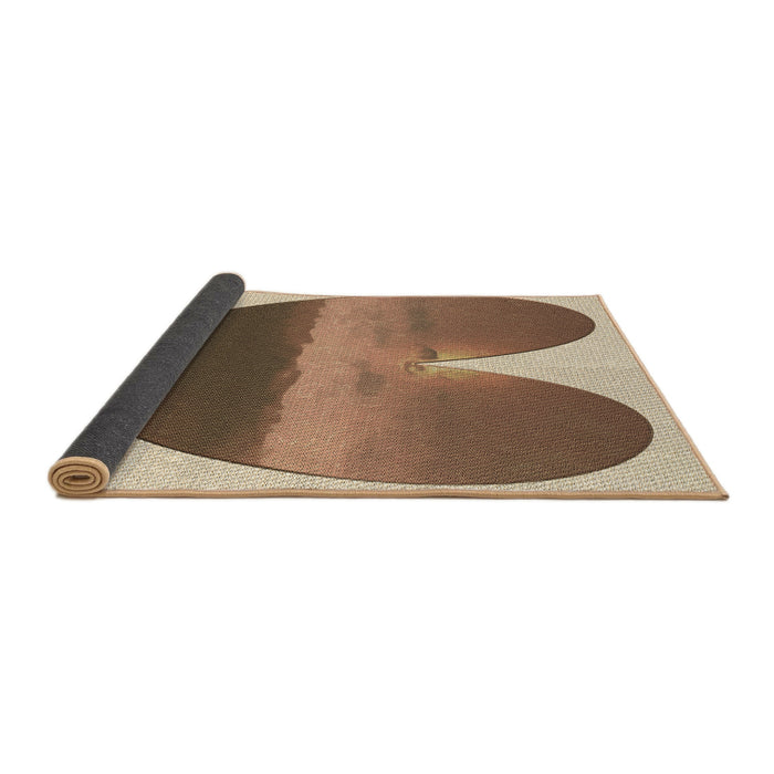 Thickness of Patterned Saddle Brown Rug, pat1851brn