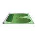 Sideview of Machine Washable Transitional Pastel Green Rug, wshpat1851grn