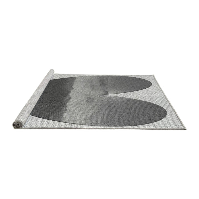 Sideview of Machine Washable Transitional Ash Gray Rug, wshpat1851gry