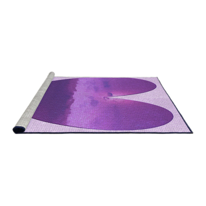 Sideview of Machine Washable Transitional Blue Violet Purple Rug, wshpat1851pur