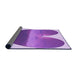 Thickness of Patterned Blue Violet Purple Rug, pat1851pur