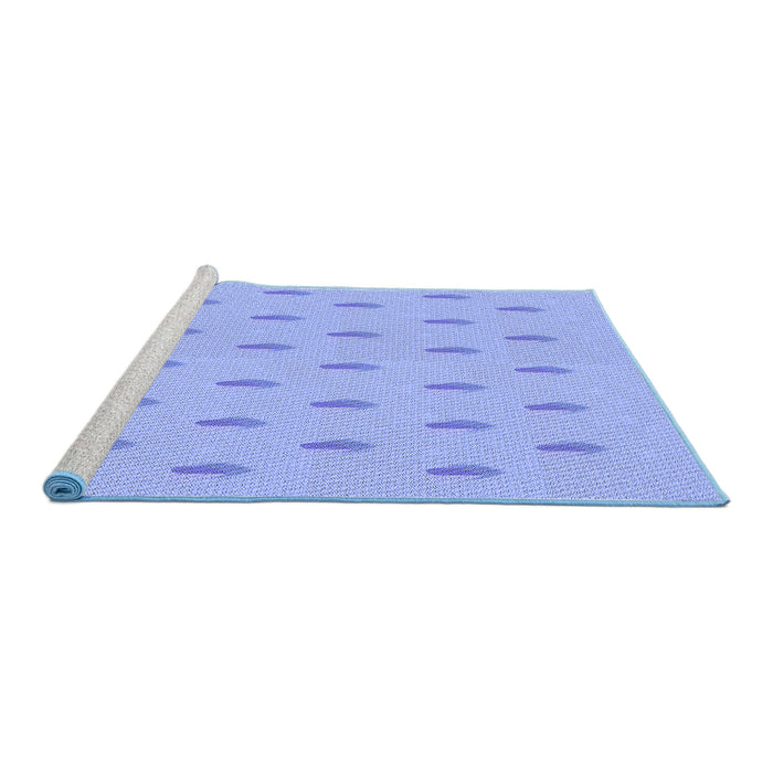 Sideview of Machine Washable Transitional Sky Blue Rug, wshpat1852blu