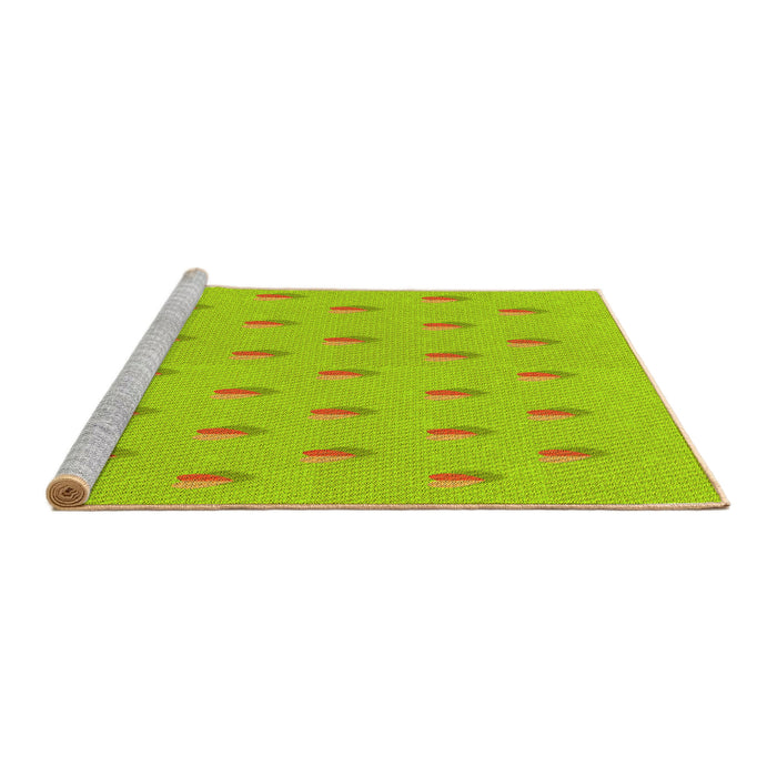 Sideview of Machine Washable Transitional Pistachio Green Rug, wshpat1852yw